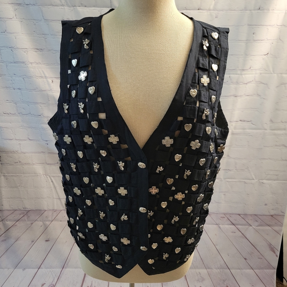 Elken Richman Vest W Charms Size XL Cross Heart Angel